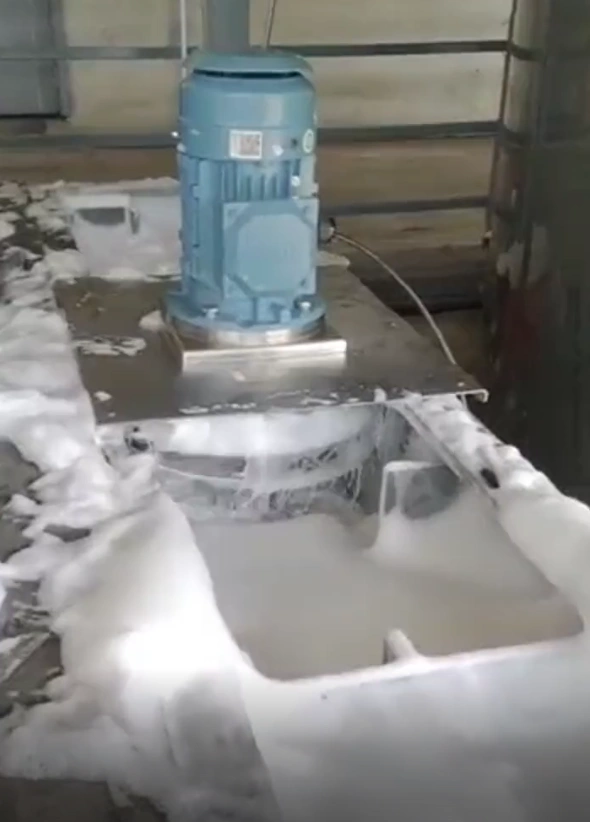Textile process foam breaker installation