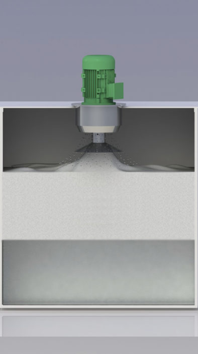 DP-K mechanical foam breaker for open tanks and basins (schematic)